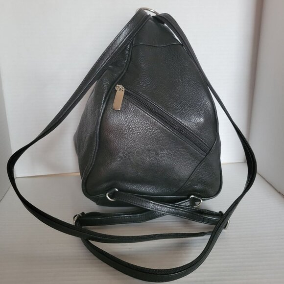 Fossil Leather Convertable Hobo Shoulder Sling Backpack Black Women\'s Woman\'s main image 9